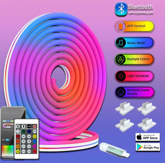 Smart flexible RGB strip - controlled by app or remote (included)
